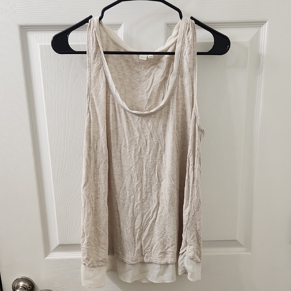 Eloise Anthropologie Cream Sleeveless Tank Top